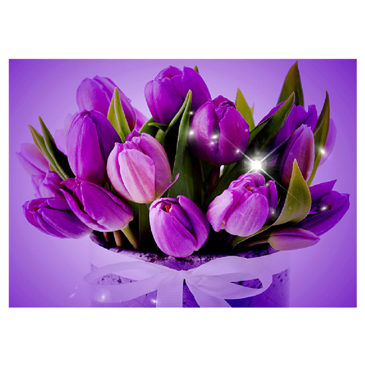 Diamantový obraz Fialové tulipány
